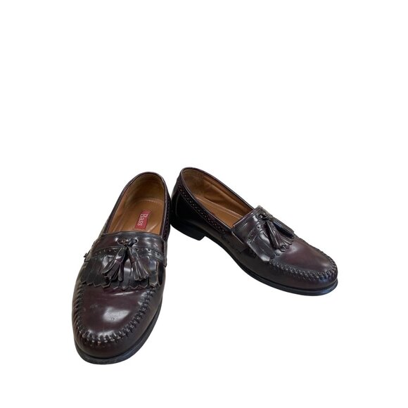 Bass Mens Brown Leather Tassel Slip-On Loafers Size 9EE SKU 8423 - Picture 1 of 15